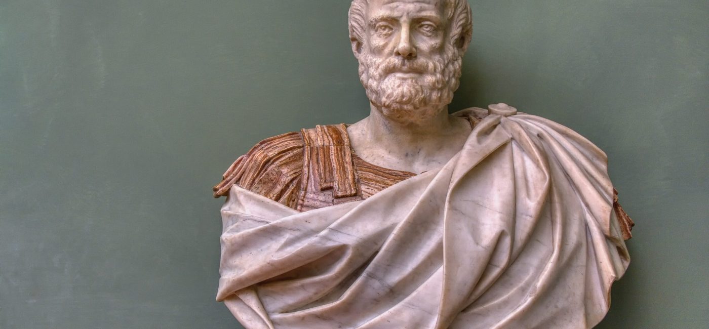 Ancient roman marble sculpture in Florence, Italy.